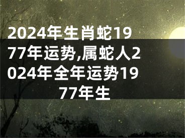 2024年生肖蛇1977年运势,属蛇人2024年全年运势1977年生