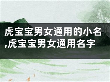 虎宝宝男女通用的小名,虎宝宝男女通用名字