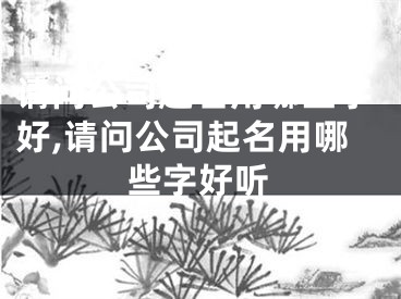 请问公司起名用哪些字好,请问公司起名用哪些字好听