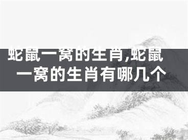 蛇鼠一窝的生肖,蛇鼠一窝的生肖有哪几个