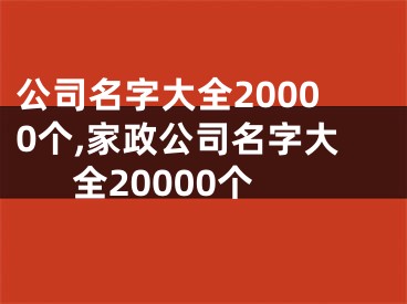 公司名字大全20000个,家政公司名字大全20000个