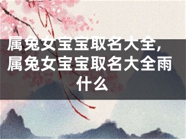 属兔女宝宝取名大全,属兔女宝宝取名大全雨什么