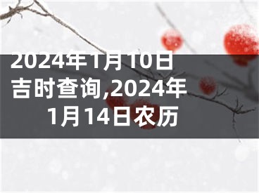 2024年1月10日吉时查询,2024年1月14日农历