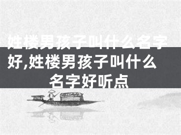 姓楼男孩子叫什么名字好,姓楼男孩子叫什么名字好听点