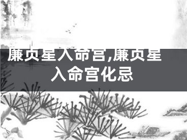 廉贞星入命宫,廉贞星入命宫化忌