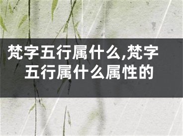 梵字五行属什么,梵字五行属什么属性的