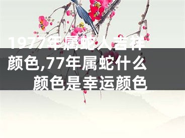 1977年属蛇人吉祥颜色,77年属蛇什么颜色是幸运颜色