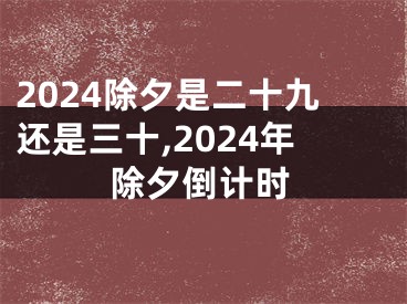 2024除夕是二十九还是三十,2024年除夕倒计时
