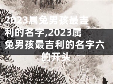 2023属兔男孩最吉利的名字,2023属兔男孩最吉利的名字六的开头