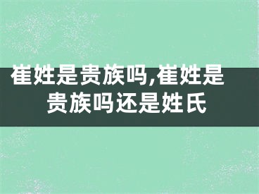 崔姓是贵族吗,崔姓是贵族吗还是姓氏