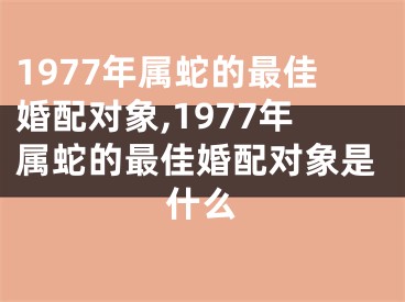 1977年属蛇的最佳婚配对象,1977年属蛇的最佳婚配对象是什么