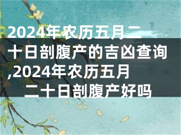 2024年农历五月二十日剖腹产的吉凶查询,2024年农历五月二十日剖腹产好吗