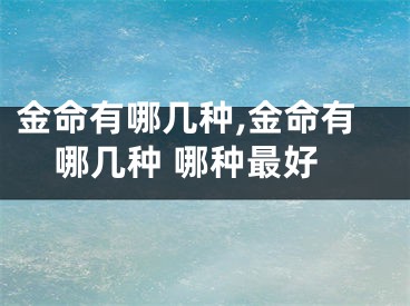 金命有哪几种,金命有哪几种 哪种最好
