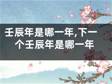 壬辰年是哪一年,下一个壬辰年是哪一年