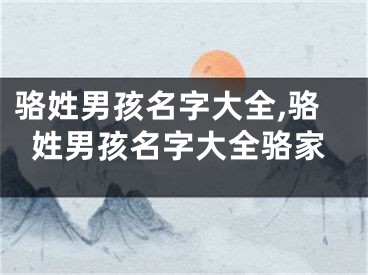 骆姓男孩名字大全,骆姓男孩名字大全骆家