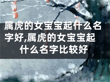 属虎的女宝宝起什么名字好,属虎的女宝宝起什么名字比较好