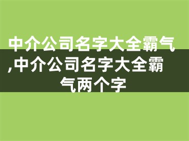中介公司名字大全霸气,中介公司名字大全霸气两个字