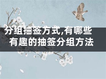 分组抽签方式,有哪些有趣的抽签分组方法