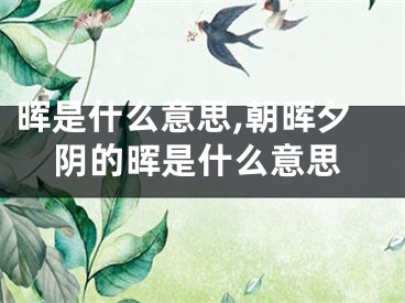 晖是什么意思,朝晖夕阴的晖是什么意思