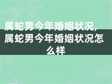 属蛇男今年婚姻状况,属蛇男今年婚姻状况怎么样