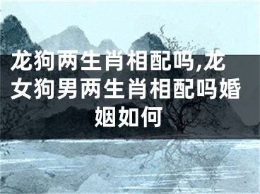 龙狗两生肖相配吗,龙女狗男两生肖相配吗婚姻如何