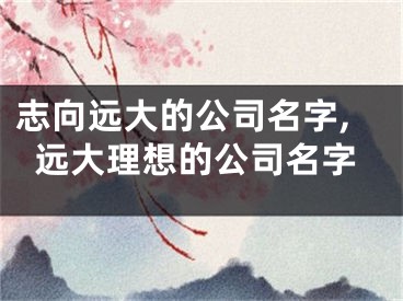 志向远大的公司名字,远大理想的公司名字