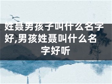 姓聂男孩子叫什么名字好,男孩姓聂叫什么名字好听