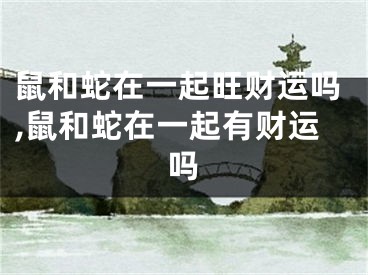 鼠和蛇在一起旺财运吗,鼠和蛇在一起有财运吗
