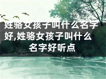 姓骆女孩子叫什么名字好,姓骆女孩子叫什么名字好听点