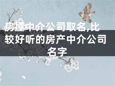 房屋中介公司取名,比较好听的房产中介公司名字