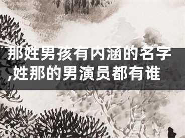 那姓男孩有内涵的名字,姓那的男演员都有谁