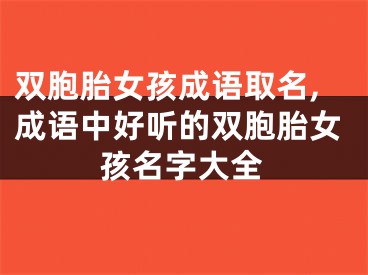 双胞胎女孩成语取名,成语中好听的双胞胎女孩名字大全