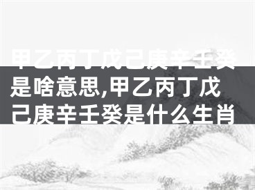 甲乙丙丁戊己庚辛壬癸是啥意思,甲乙丙丁戊己庚辛壬癸是什么生肖