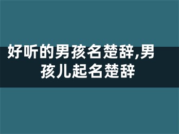 好听的男孩名楚辞,男孩儿起名楚辞
