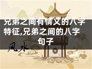 兄弟之间有情义的八字特征,兄弟之间的八字句子