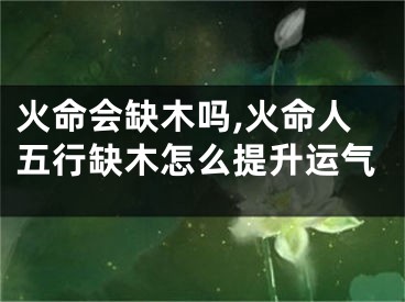 火命会缺木吗,火命人五行缺木怎么提升运气