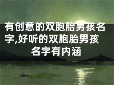有创意的双胞胎男孩名字,好听的双胞胎男孩名字有内涵