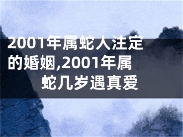 2001年属蛇人注定的婚姻,2001年属蛇几岁遇真爱