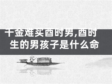 千金难买酉时男,酉时生的男孩子是什么命