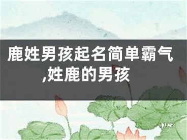 鹿姓男孩起名简单霸气,姓鹿的男孩