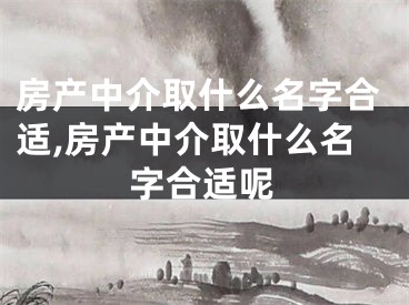 房产中介取什么名字合适,房产中介取什么名字合适呢