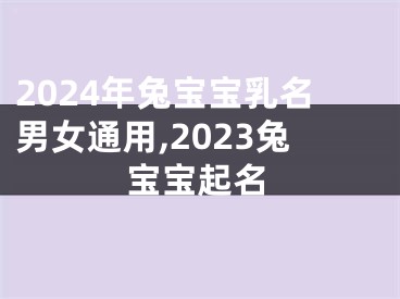 2024年兔宝宝乳名男女通用,2023兔宝宝起名