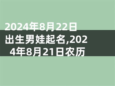 2024年8月22日出生男娃起名,2024年8月21日农历