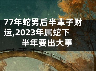 77年蛇男后半辈子财运,2023年属蛇下半年要出大事