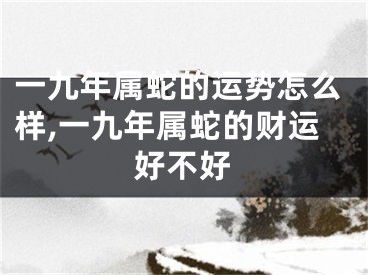 一九年属蛇的运势怎么样,一九年属蛇的财运好不好
