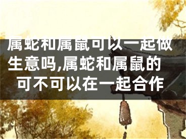 属蛇和属鼠可以一起做生意吗,属蛇和属鼠的可不可以在一起合作