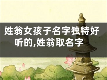 姓翁女孩子名字独特好听的,姓翁取名字