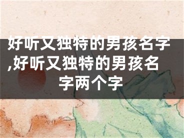 好听又独特的男孩名字,好听又独特的男孩名字两个字