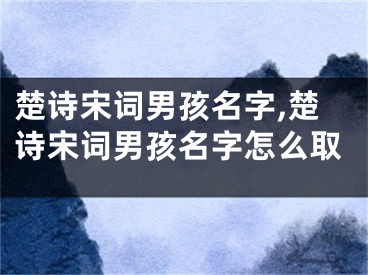 楚诗宋词男孩名字,楚诗宋词男孩名字怎么取