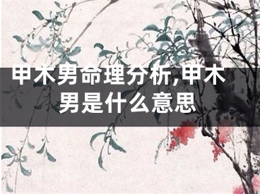 甲木男命理分析,甲木男是什么意思